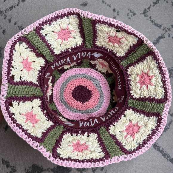 FREE PEOPLE Pura Vida X Peter Grimm Beachy Boho Crochet Granny Square Bucket Hat main image 5